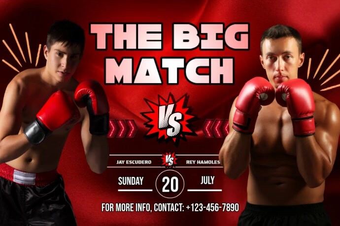 The Big Match Boxing Poster template