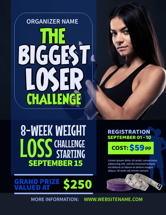 The Biggest Loser Challenge Flyer Рекламная листовка (US Letter) template