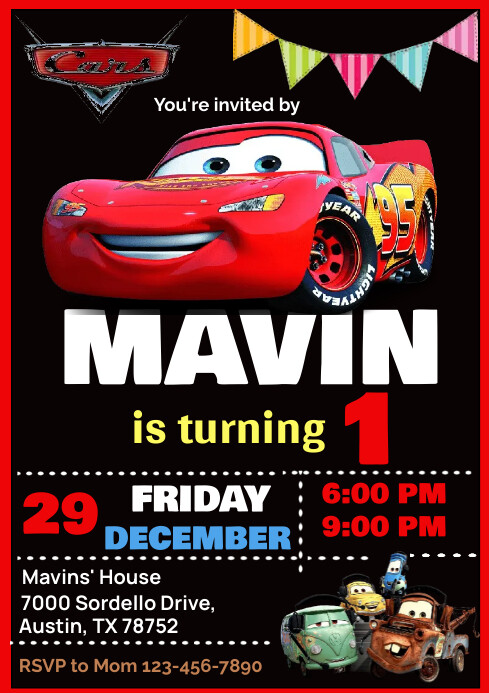 The Cars Invitation Designs Personalized Race Car Birthday Invitation