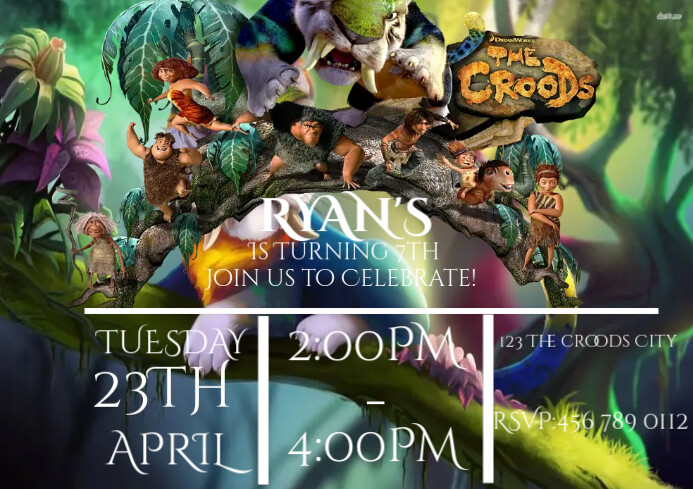 The croods | Birthday Invitation Template | PosterMyWall