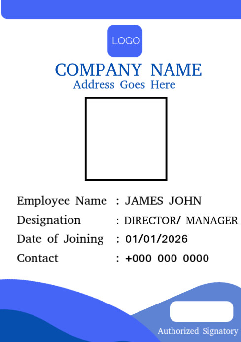 The dynamic I'd card design A4 template