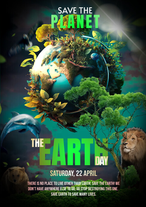 the Earth day Save the environment poster fly Template | PosterMyWall
