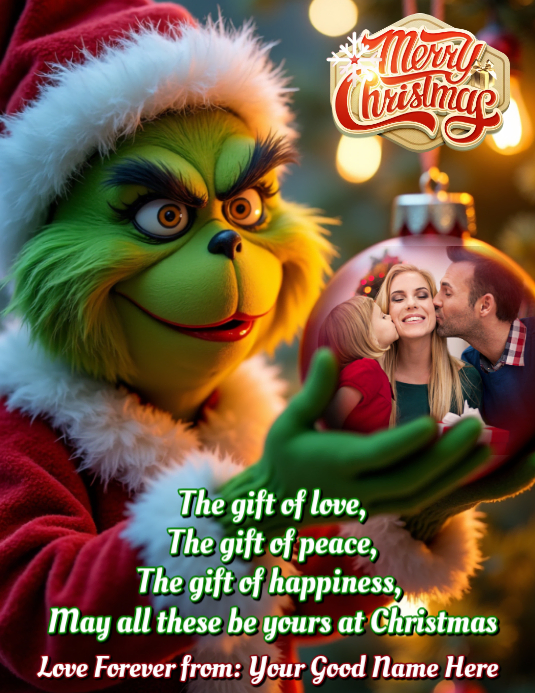The Grinch Christmas Card Family Collage Design Template PosterMyWall