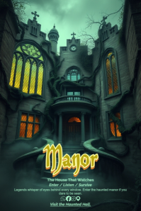 The Haunted Manor – Vintage Gothic Plasma Poster Template