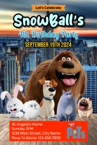 The Life of Pet Birthday Template Plakat