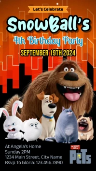 The Life of Pet Birthday Template Instagram-verhaal