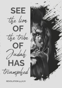 The Lion of Judah bible verse revelation 5:5 A5 template