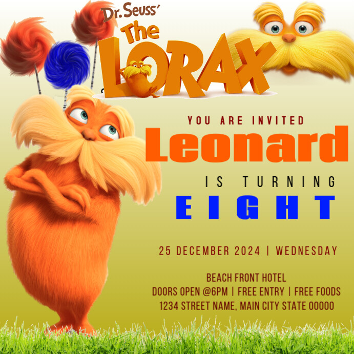 The Lorax Instagram Post template
