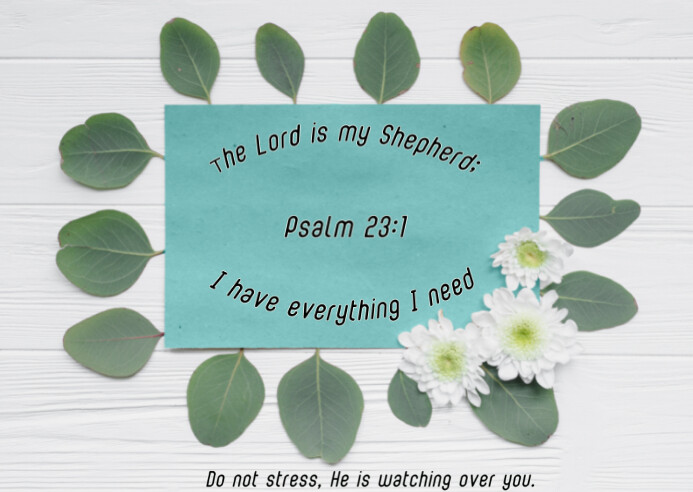 The Lord is my Shepherd Postcard template