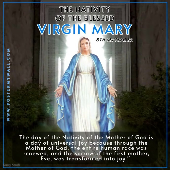 Nativity Posts Modèle The Nativity Of the Blessed Mary Post | PosterMyWall