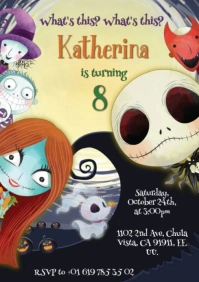 The Nightmare Before Christmas invitation el extraño mundo de jack A4 template