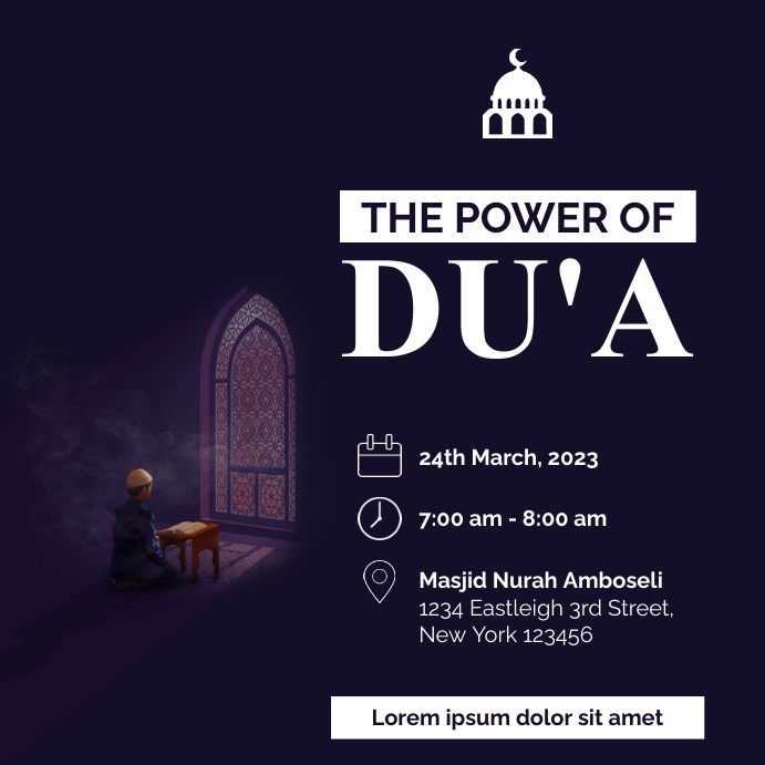 the power of Dua โพสต์บน Instagram template