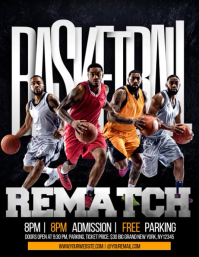 Black Basketball Rematch Event Løbeseddel Template