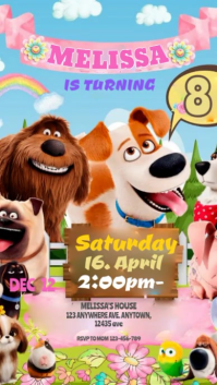 Birthday Party Digital Display Template