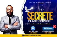 The secrete place flyer Etykieta template