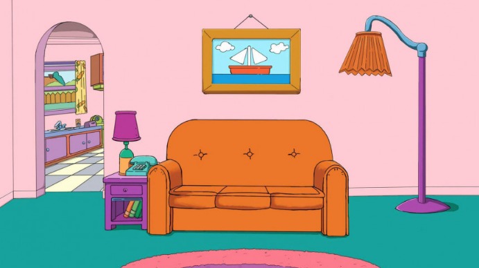 The Simpson's Living Room - Zoom Background Présentation (16:9) template