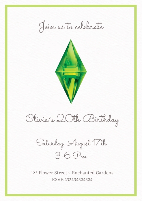 The Sims invitation Template | PosterMyWall