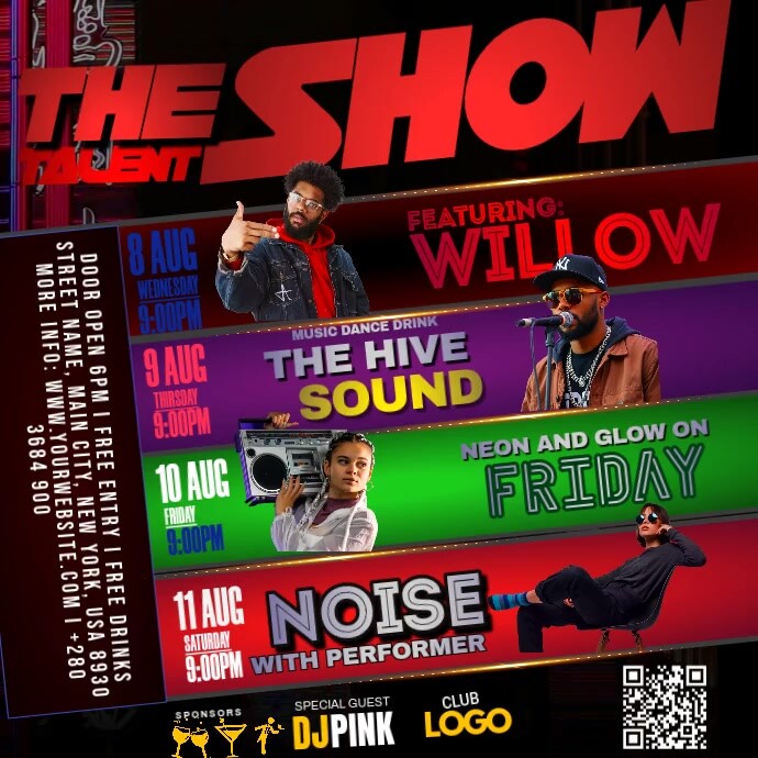 The Talent Show Schedule Instagram Post template