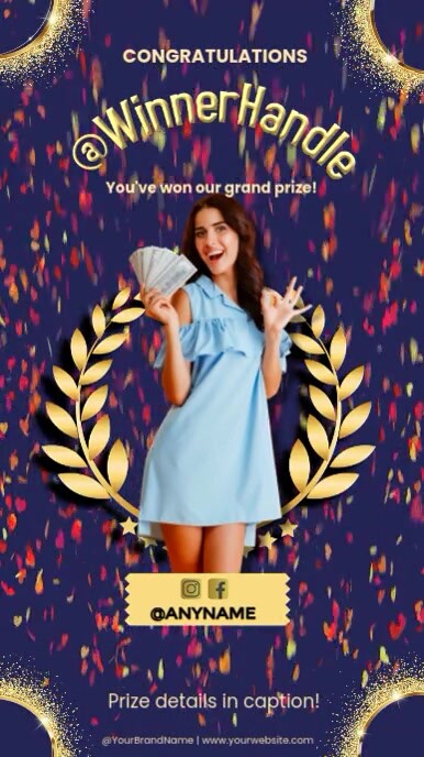 contest winner annoucment template vertical size | PosterMyWall