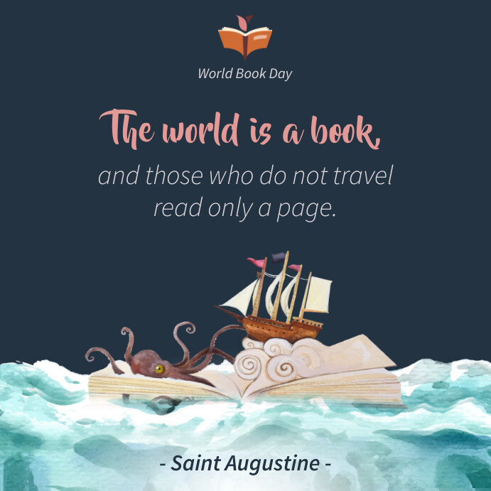 The World Is A Book Quote The World Is A Book Quote Template | Postermywall