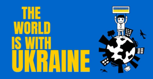 the world with ukraine facebook post template