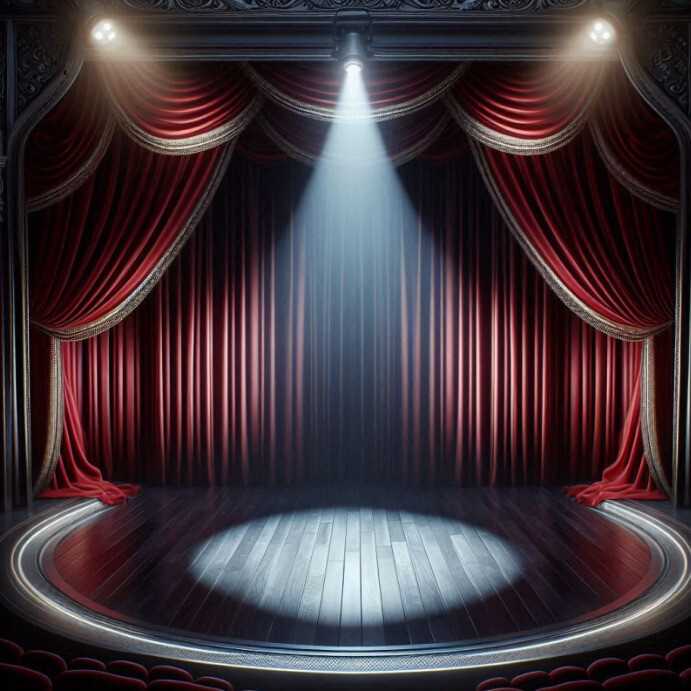 Skit Backdrop Theater performance stage backdrop event template | PosterMyWall