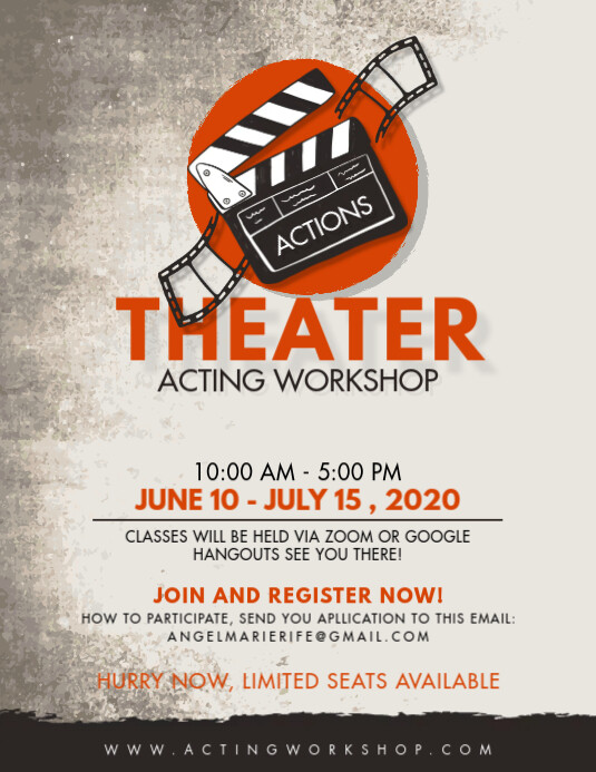 Theater Classes Online Flyer Template PosterMyWall