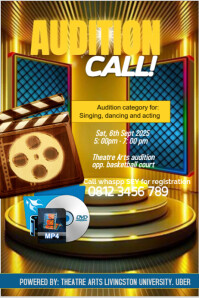 Theatre audition announcement design Banner 4 × 6 Fuß template