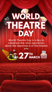Theatre day, world theatre day. Instagram Story template