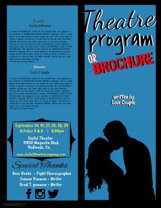 theatre program titlepage template postermywall title page design templates