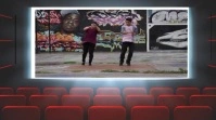 Theatre screen background stage display template