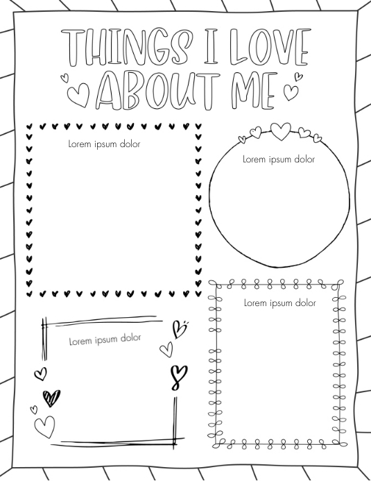 Things I Love About Me coloring editable Template PosterMyWall