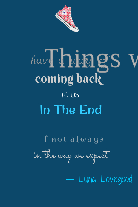 Things We Lose- Luna Lovegood Cartaz template