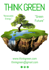 Think Green Simple Think Green Poster Template | PosterMyWall