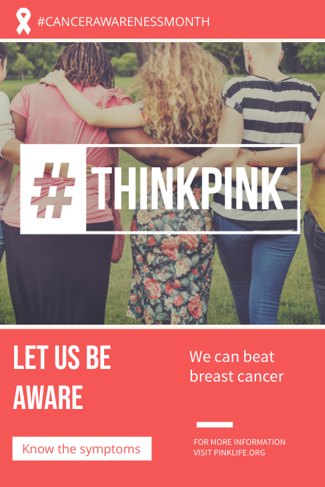 Orange Breast Cancer Awareness Poster Iphosta template