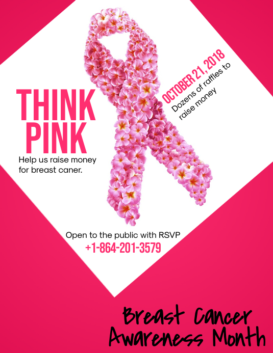 Think Pink Template Postermywall Think Pink Template Postermywall