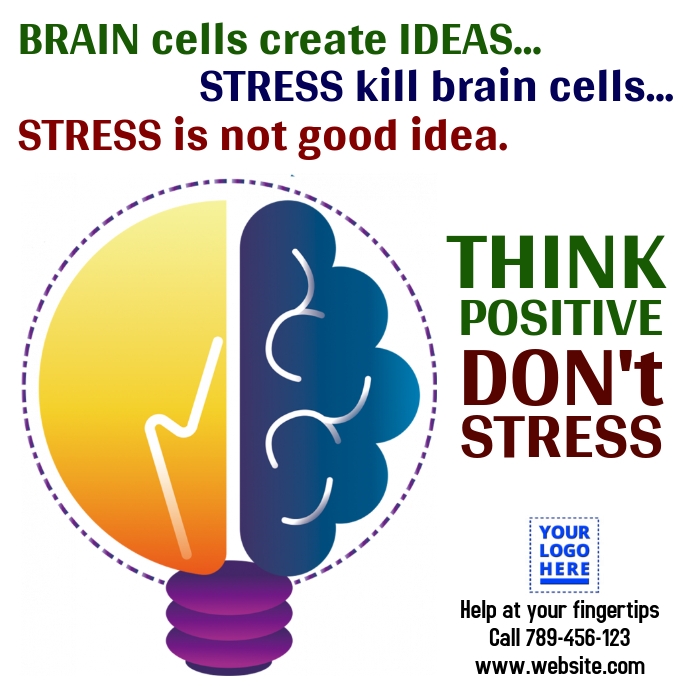Copy of Think positive, don't stress | PosterMyWall