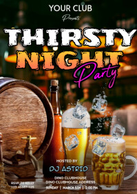 thirsty night party A4 template