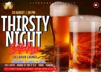 thirsty night party Postcard template