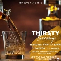 Thirsty thursday bar club video advertisement. Ads Instagram Post template