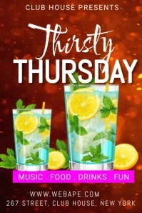 Thirsty Thursday bar flyers Illustration Tumblr template