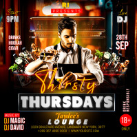 Thirsty Thursday Bar Party Flyer Instagram Post template