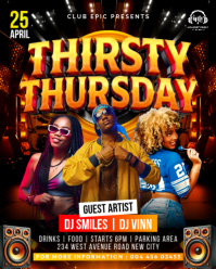 Thirsty thursday Club night ladies music dj festival nightclub event promotion nightlife concert pos Instagram Portrait template