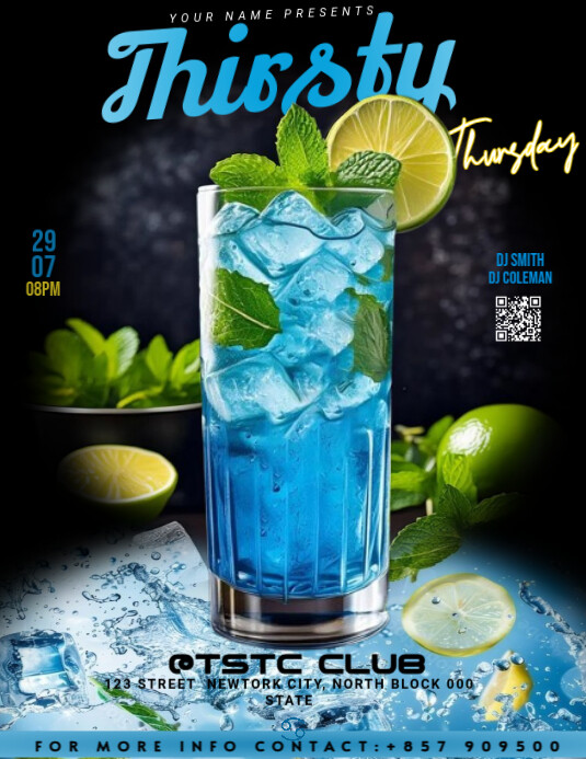 Thirsty Thursday Club Party Flyer (us Letter) Pamflet (VSA Brief) template