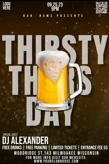 Thirsty Thursday Template | PosterMyWall