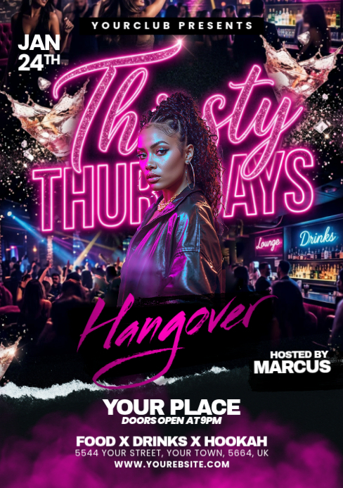 Thirsty Thursdays Club Event A5 Template | PosterMyWall