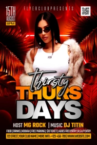 Thirsty Thursday night club party Banner 4' × 6' template