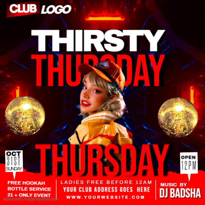 thirsty thursday night party ads Publicação no Instagram template