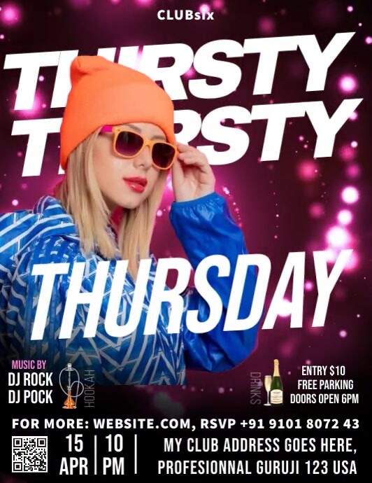 Copy of thirsty thursday night party | PosterMyWall