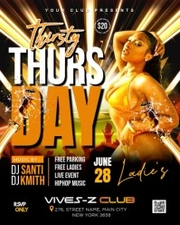 THIRSTY THURSDAY NIGHT PARTY FLYER TEMPLATE Instagram Portrait